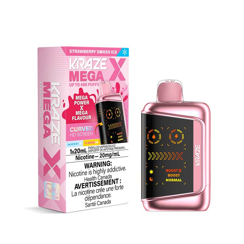 Kraze Mega X Disposable - Strawberry Smash Ice (MB) - Bay Vape