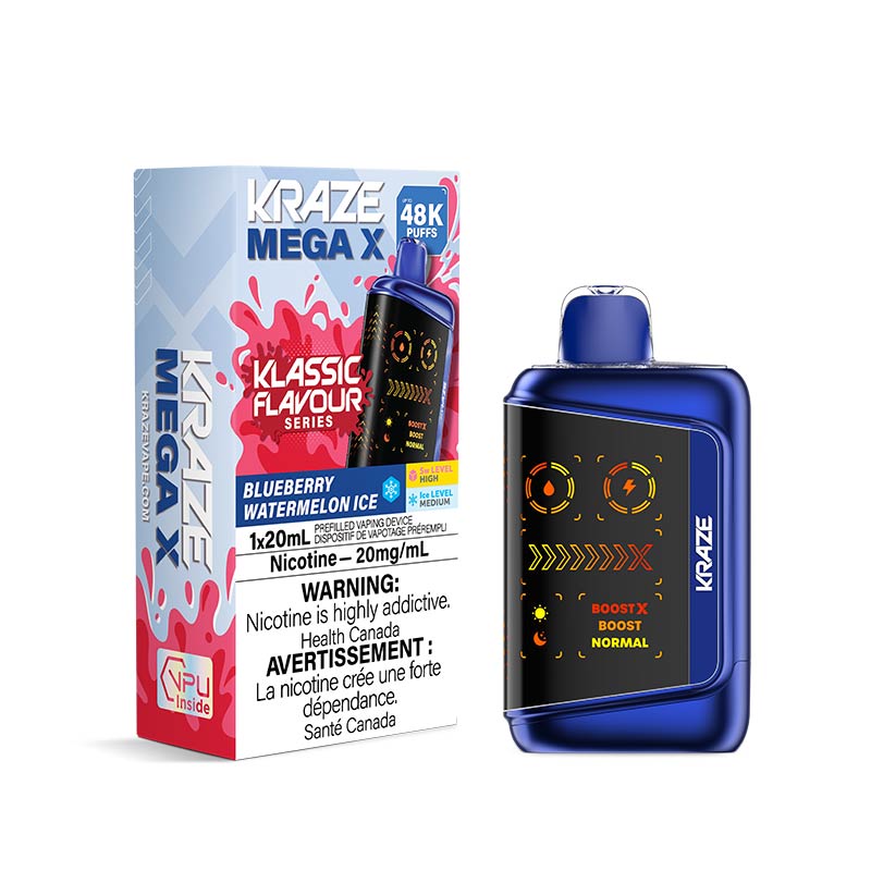 Kraze Mega X Disposable - Blueberry Watermelon Ice (ON) - Bay Vape