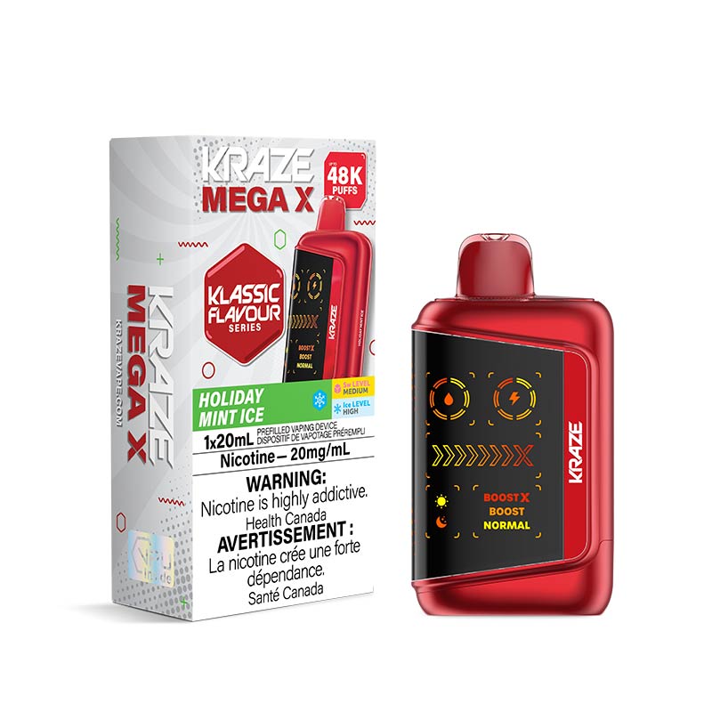 Kraze Mega X Disposable - Holiday Mint Ice (ON) - Bay Vape