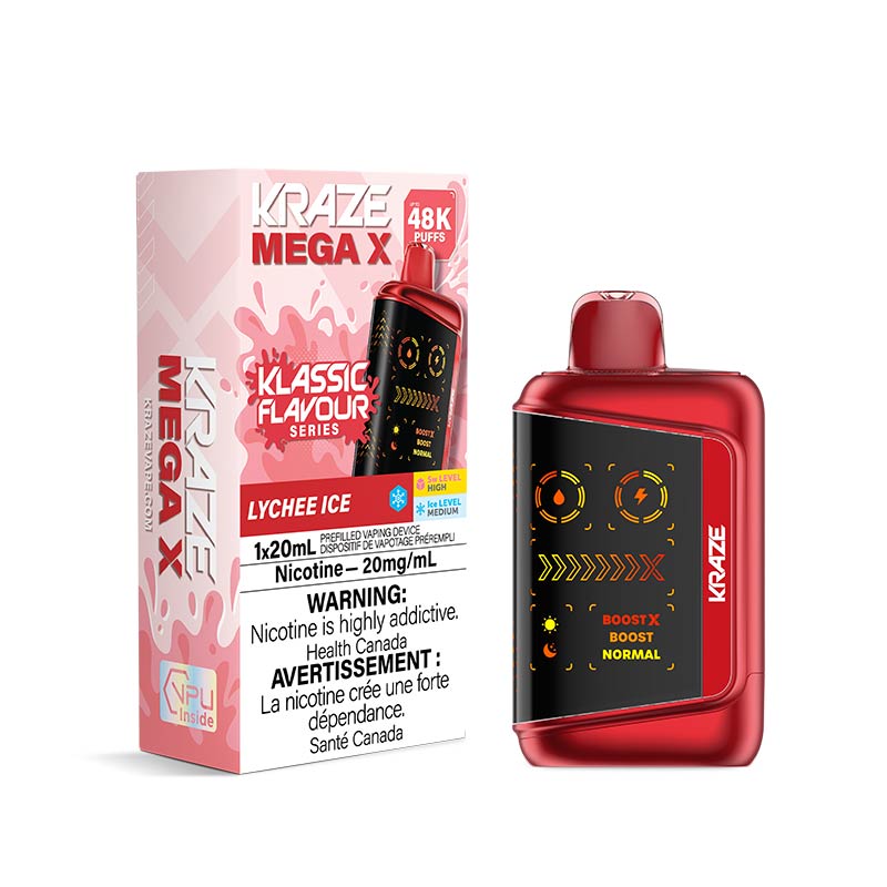 Kraze Mega X Disposable - Lychee Ice (ON) - Bay Vape