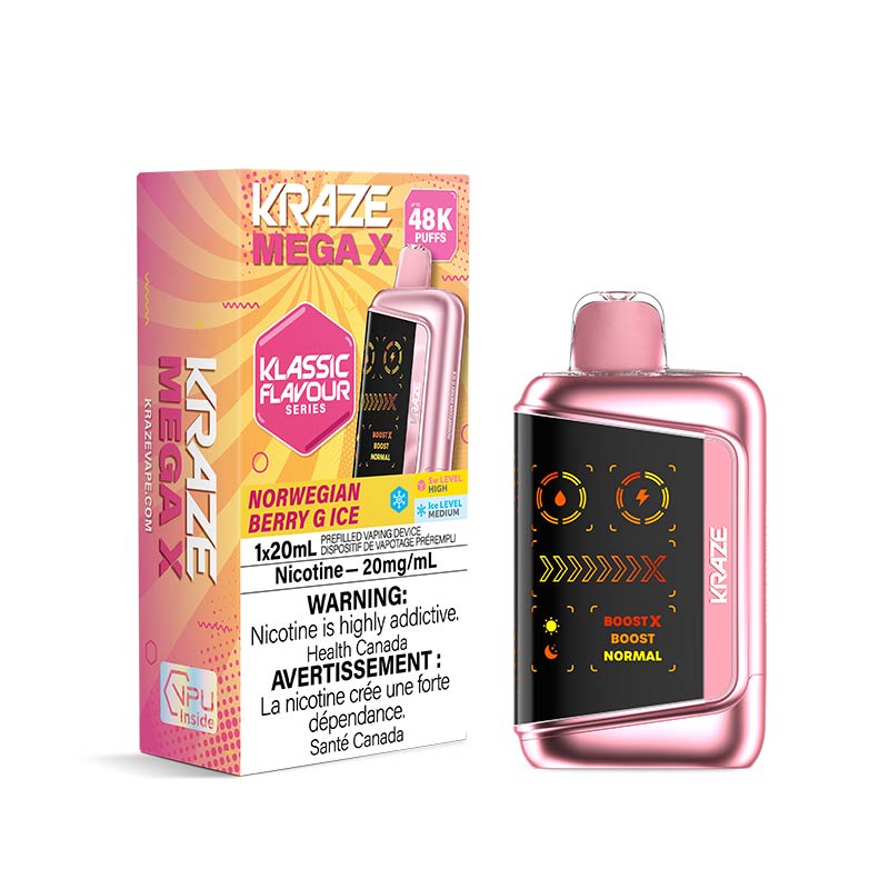 Kraze Mega X Disposable - Norwegian Berry G Ice (ON) - Bay Vape