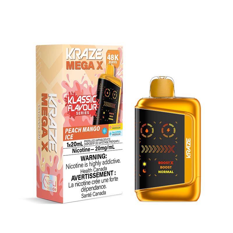Kraze Mega X Disposable - Peach Mango Ice (ON) - Bay Vape