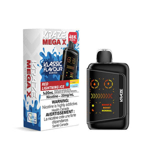 Kraze Mega X Disposable - Red Lightning Ice (ON) - Bay Vape