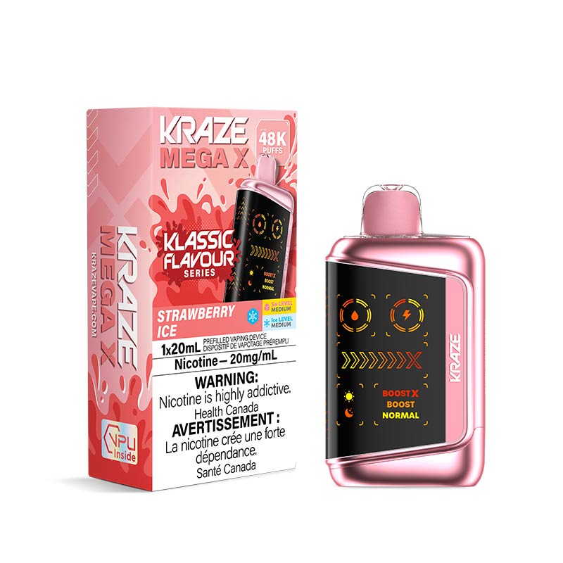 Kraze Mega X Disposable - Strawberry Ice (ON) - Bay Vape