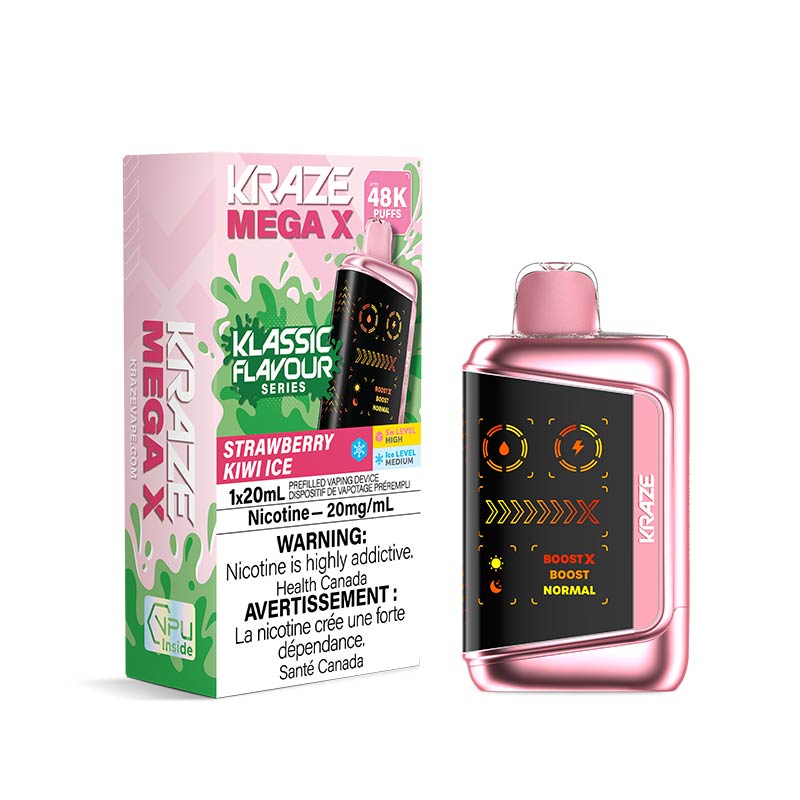 Kraze Mega X Disposable - Strawberry Kiwi Ice (ON) - Bay Vape
