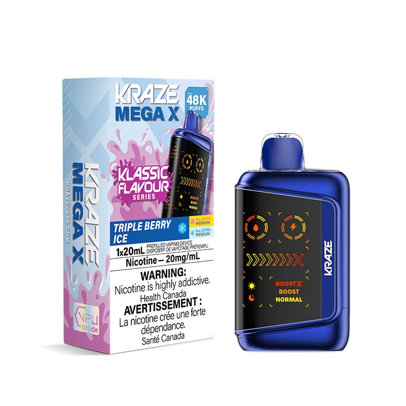 Kraze Mega X Disposable - Triple Berry Ice (ON) - Bay Vape