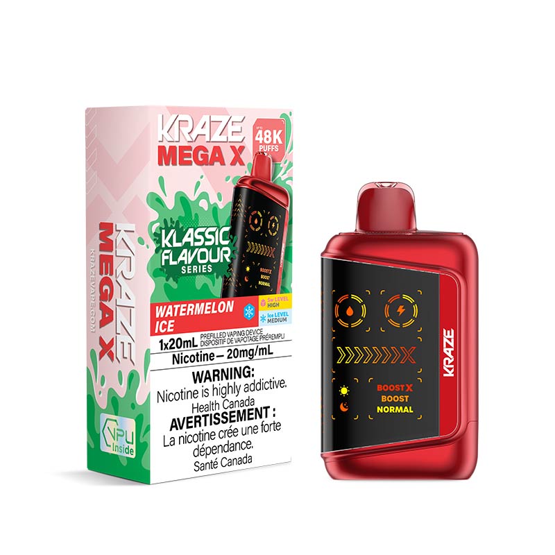 Kraze Mega X Disposable - Watermelon Ice (ON) - Bay Vape
