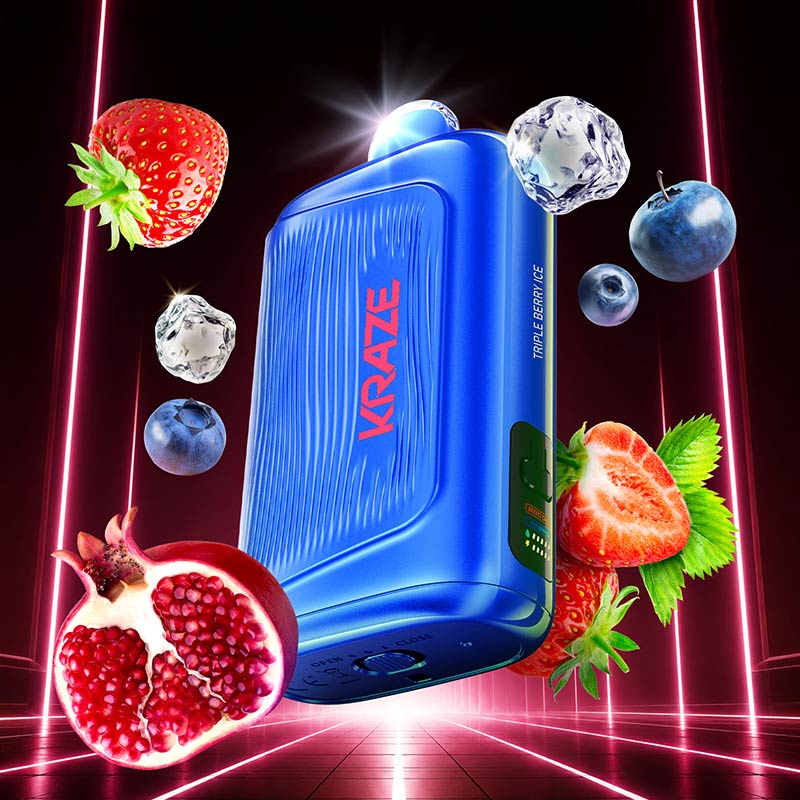 Kraze Giga Disposable - Triple Berry Ice (MB) - Bay Vape
