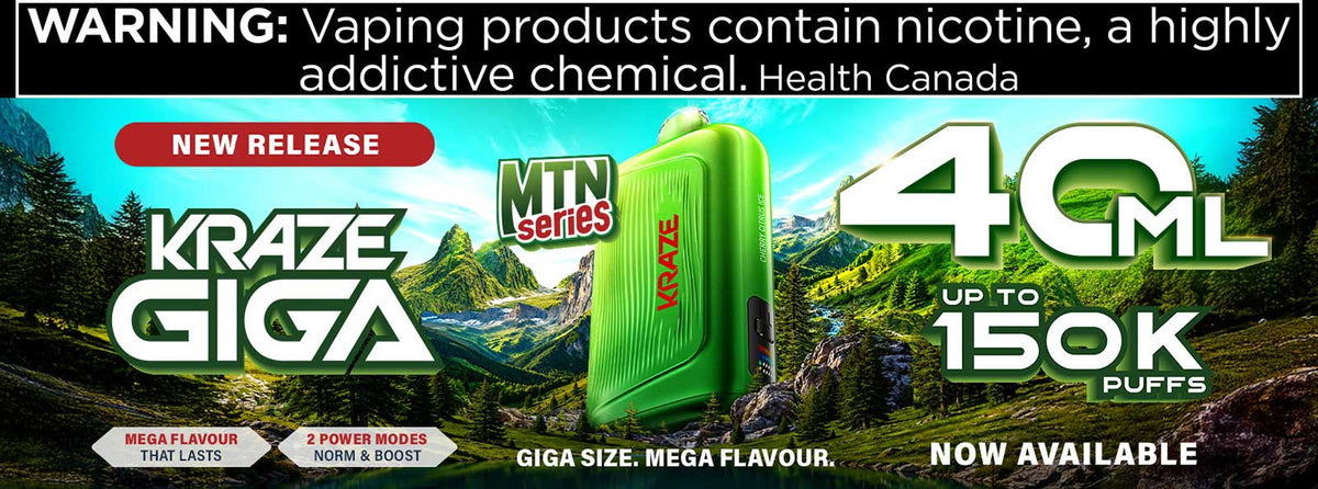 Kraze Giga 40ml 150K Puffs Disposable - New MTN Series Flavours | Bay Vape