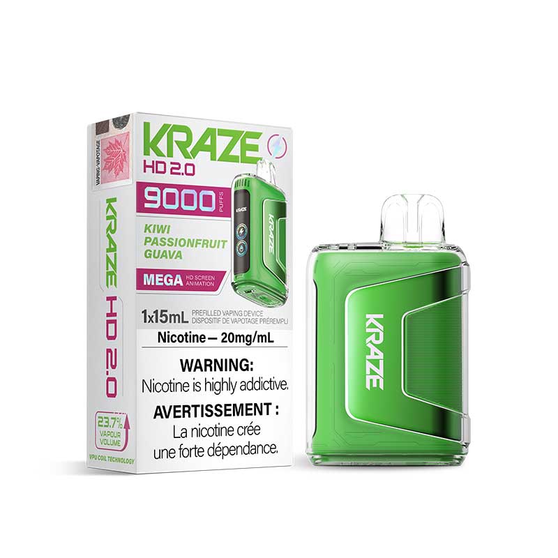 Kraze HD 2.0 Disposable - Kiwi Passionfruit Guava - Bay Vape Canada