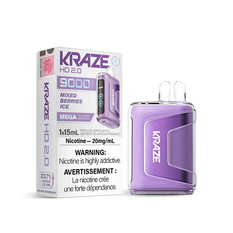 Kraze HD 2.0 jetable - Glace aux baies mélangées