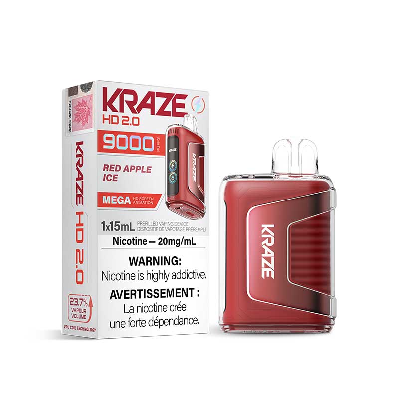 Kraze HD 2.0 Disposable - Red Apple Ice - Bay Vape Canada