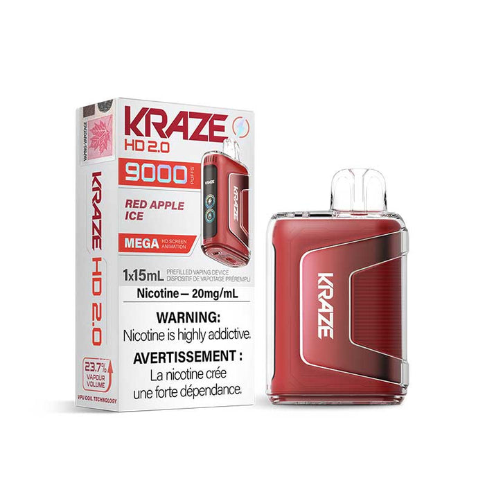 Kraze HD 2.0 Jetable - Glace Pomme Rouge
