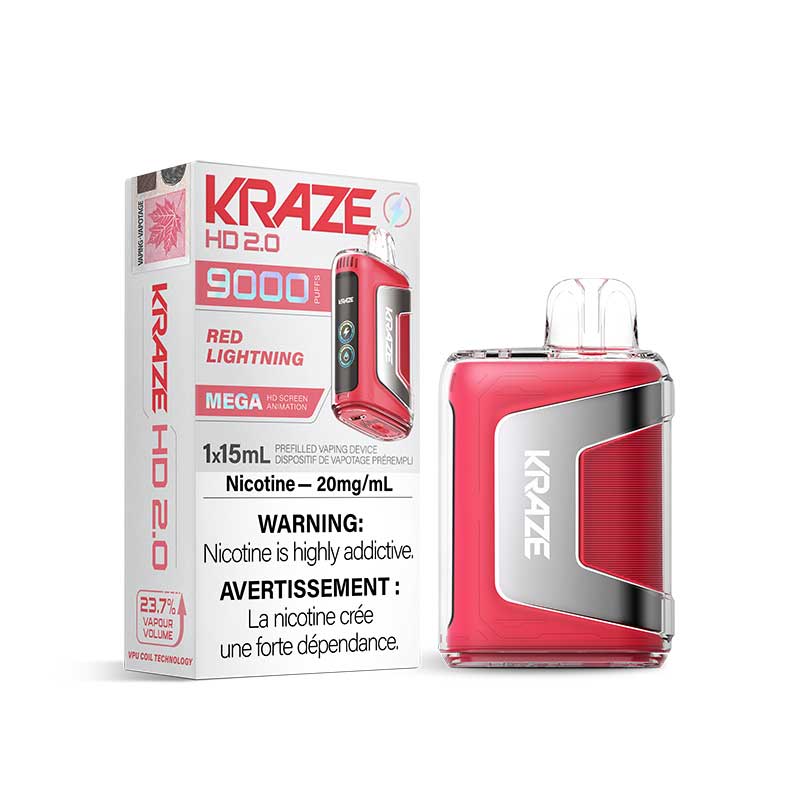 Kraze HD 2.0 Disposable - Red Lighting Ice - Bay Vape Canada