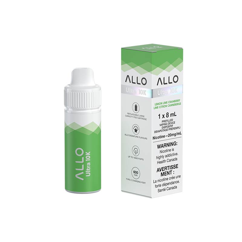 ALLO Ultra 10k Hybrid Disposable - Lemon Lime Cranberry (ON) - Bay Vape