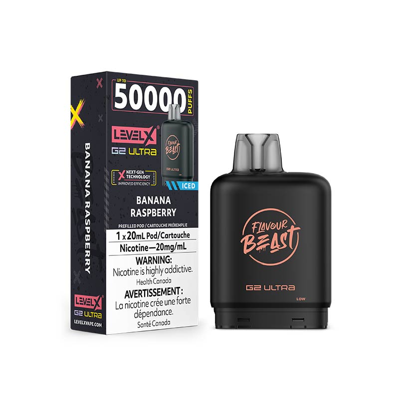 Level X G2 Ultra Pod - Flavour Beast - Banana Raspberry Iced (MB) - Bay Vape