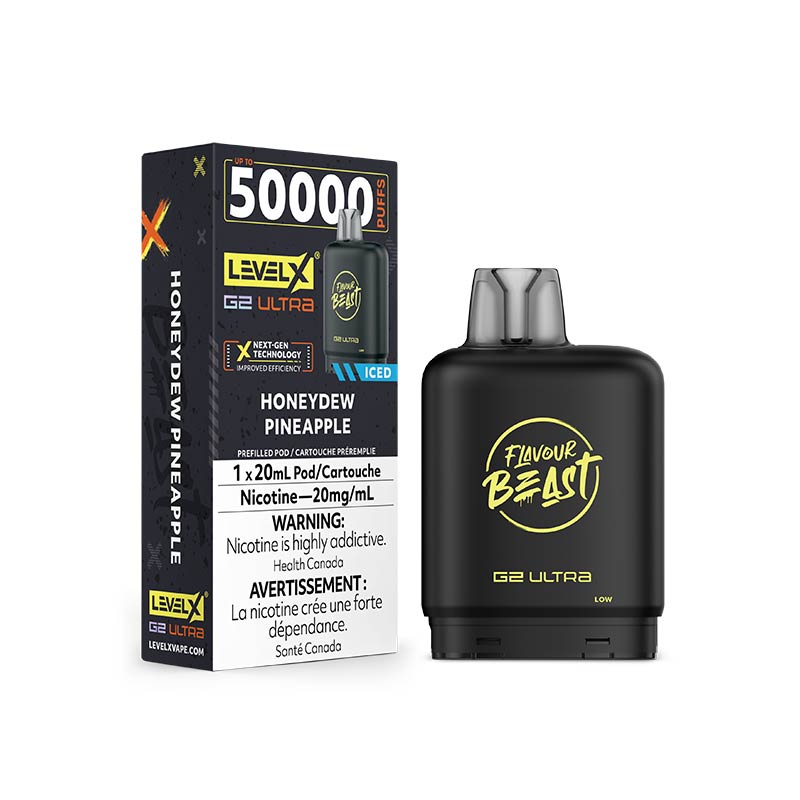 Level X G2 Ultra Pod - Flavour Beast - Honeydew Pineapple Iced (ON) - Bay Vape