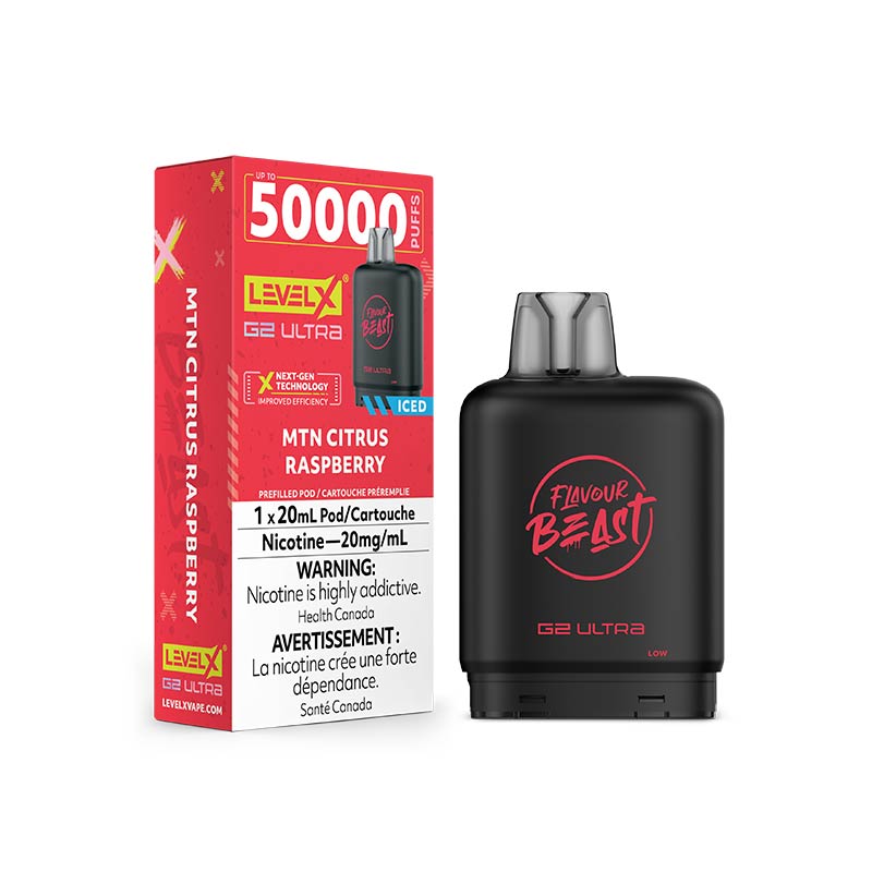 Level X G2 Ultra Pod - Flavour Beast - Mtn Citrus Raspberry Iced (ON) - Bay Vape