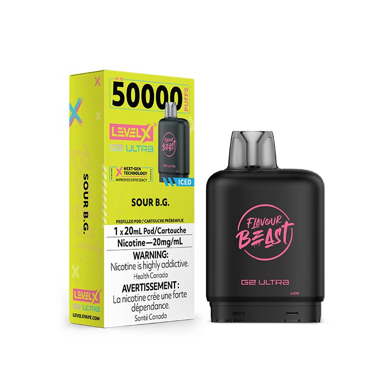 Level X G2 Ultra Pod - Flavour Beast - Sour B.G. Iced (MB) - Bay Vape