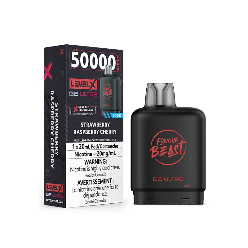 Level X G2 Ultra Pod - Flavour Beast - Strawberry Raspberry Cherry Iced (MB) - Bay Vape