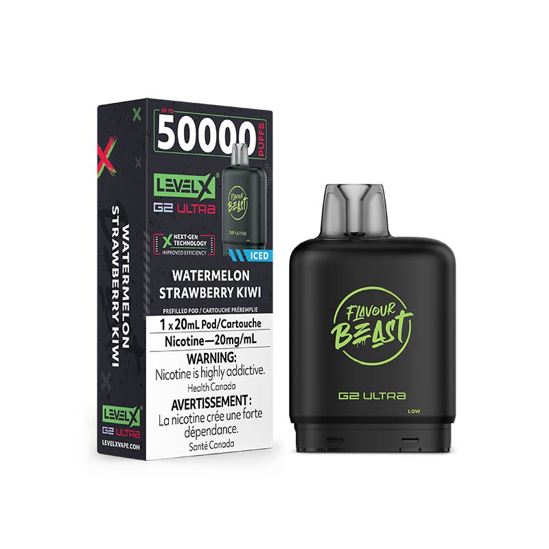 Level X G2 Ultra Pod - Flavour Beast - Watermelon Strawberry Kiwi Iced (MB) - Bay Vape