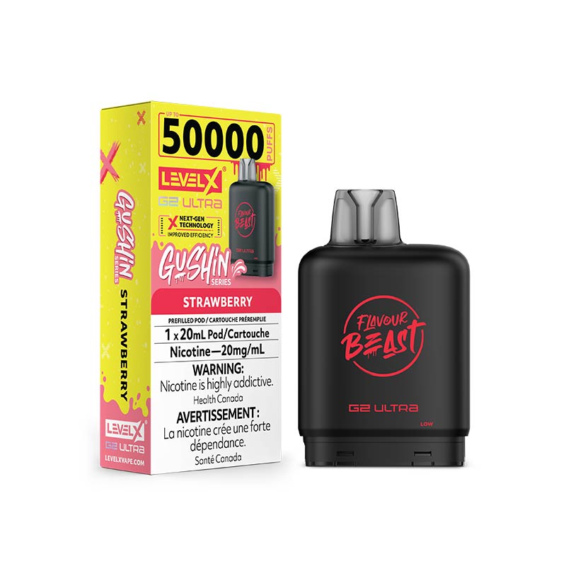 Level X G2 Ultra Pod - Flavour Beast - Gushin Strawberry (ON) - Bay Vape