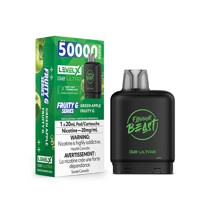 Level X G2 Ultra Pod - Flavour Beast - Green Apple Fruity G (MB) - Bay Vape
