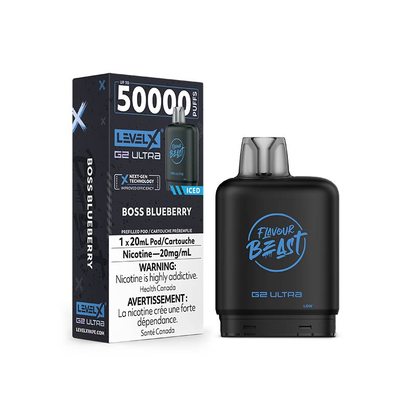 Level X G2 Ultra Pod - Flavour Beast - Boss Blueberry Iced (MB) - Bay Vape