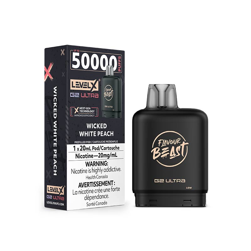 Level X G2 Ultra Pod - Flavour Beast - Wicked White Peach (MB) - Bay Vape