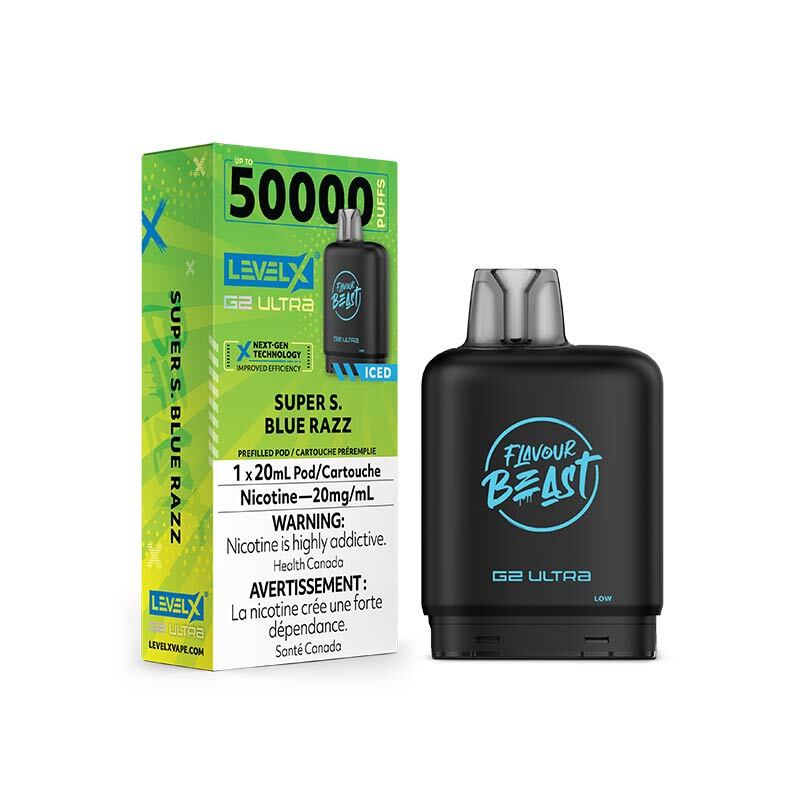 Level X G2 Ultra Pod - Flavour Beast - Super S. Blue Razz Iced (AB) - Bay Vape