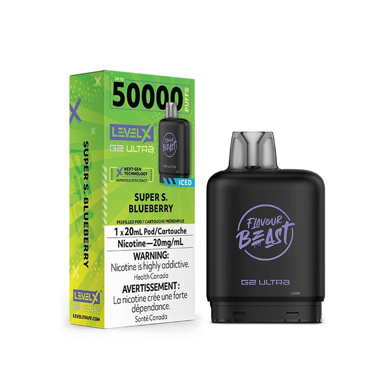 Level X G2 Ultra Pod - Flavour Beast - Super S. Blueberry Iced (AB) - Bay Vape