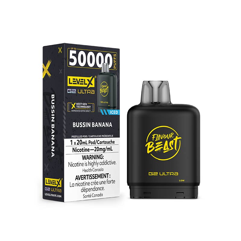 Level X G2 Ultra Pod - Flavour Beast - Bussin Banana Iced (ON)