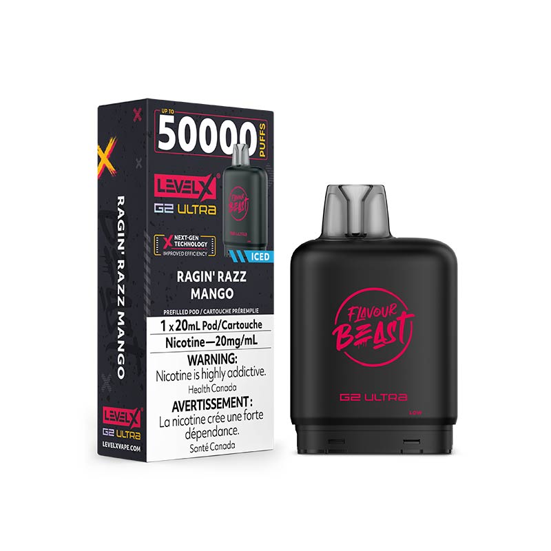 Level X G2 Ultra Pod - Flavour Beast - Ragin' Razz Mango Iced - Bay Vape