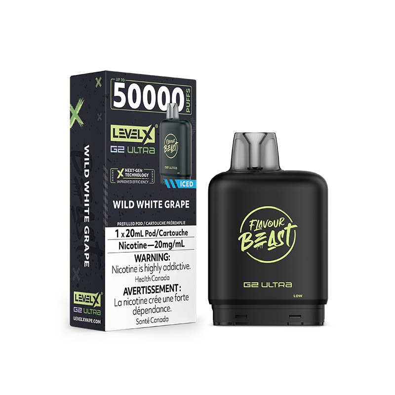 Level X G2 Ultra Pod - Flavour Beast - Wild White Grape Iced (ON) - Bay Vape