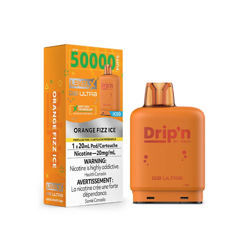 Level X Drip'n G2 Ultra Pod - Orange Sparkle Ice (ON) - Bay Vape