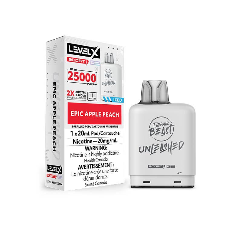 Level X FB Unleashed Boost G2 Pod - Epic Apple Peach Iced (ON) - Bay Vape