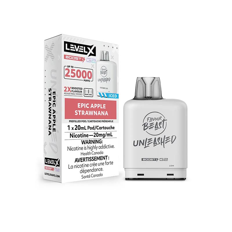 Level X FB Unleashed Boost G2 Pod - Epic Apple Strawnana Iced (ON) - Bay Vape
