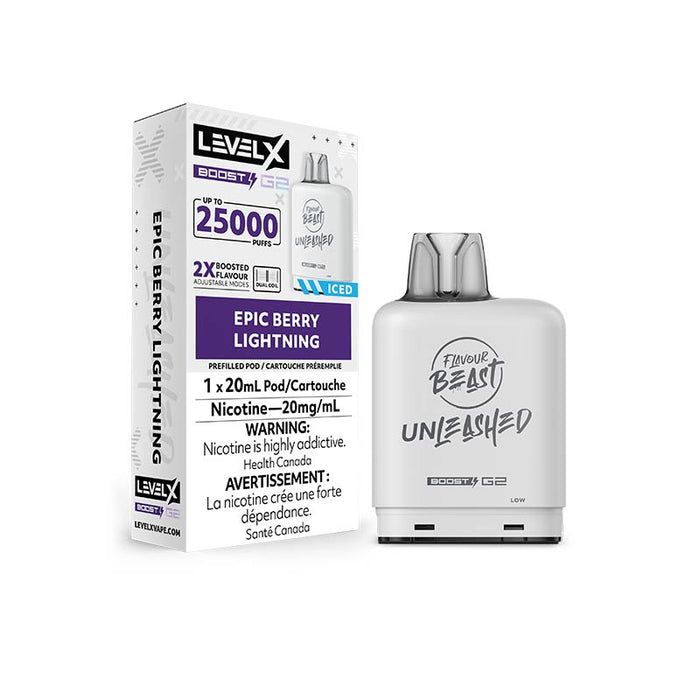 Level X Boost Pod 20mL - Unleashed - Epic Berry Lightning Iced (ON)