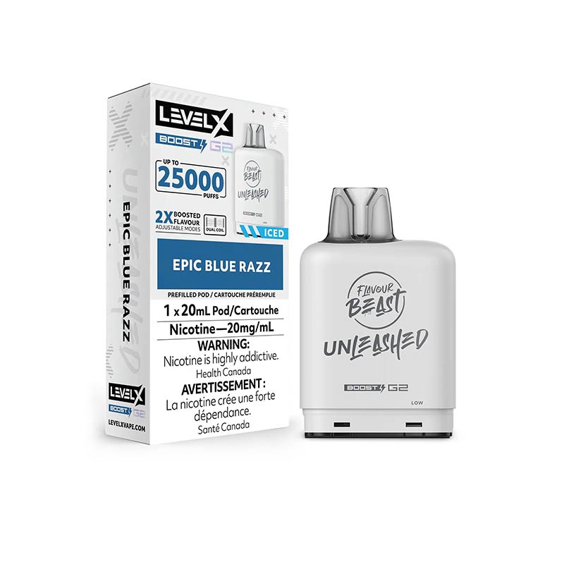 Level X FB Unleashed Boost G2 Pod - Epic Blue Razz Iced (ON) - Bay Vape