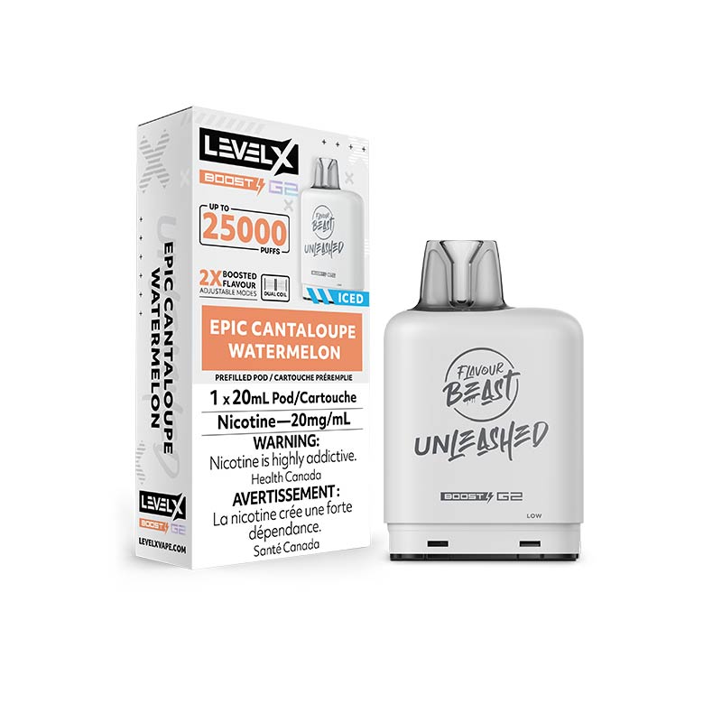 Level X Boost Pod 20mL - Unleashed - Epic Cantaloupe Watermelon Iced (ON)