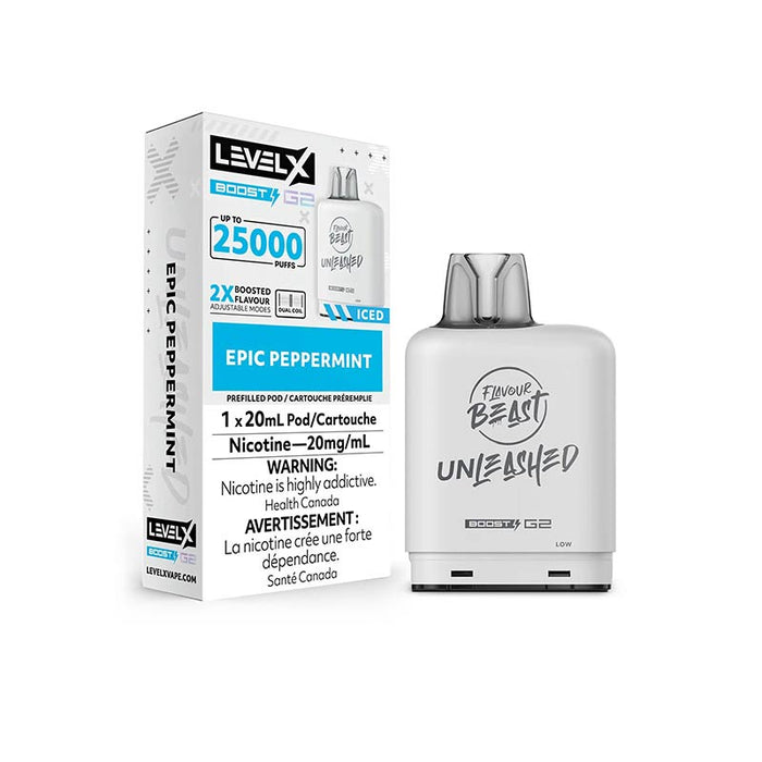 Level X Boost Pod 20mL - Unleashed - Epic Peppermint Iced (ON)