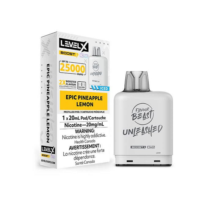 Level X Boost Pod 20mL - Unleashed - Epic Pineapple Lemon Iced (ON)