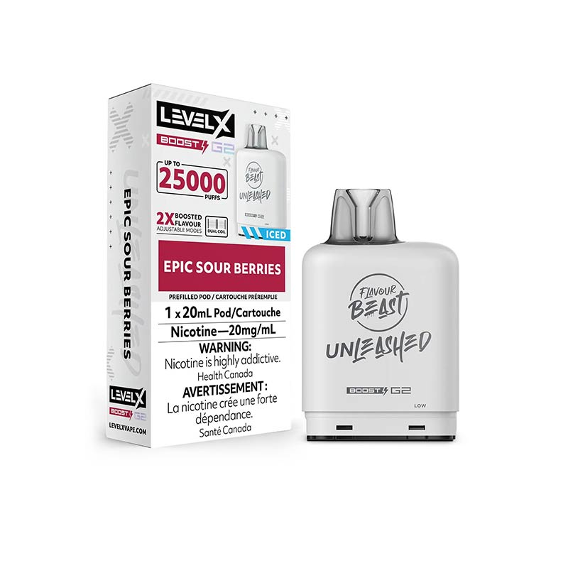 Level X FB Unleashed Boost G2 Pod - Epic Sour Berries Iced - Bay Vape Canada