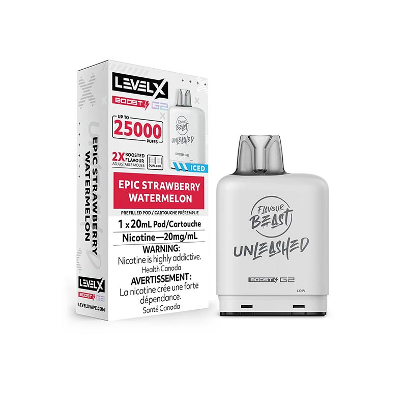 Level X FB Unleashed Boost G2 Pod - Epic Strawberry Watermelon Iced (ON) - Bay Vape
