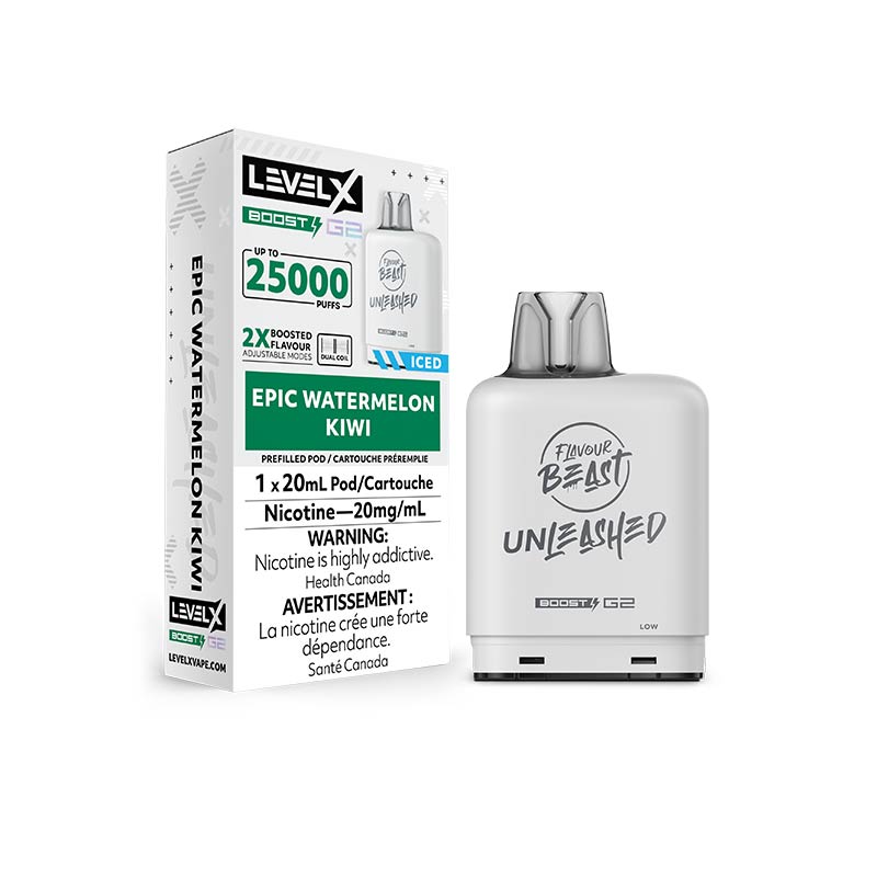 Level X FB Unleashed Boost G2 Pod - Epic Watermelon Kiwi Iced (ON) - Bay Vape