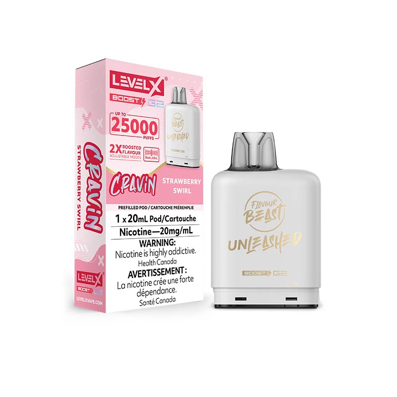 Level X FB Unleashed Boost G2 Pod - Strawberry Swirl (ON) - Bay Vape