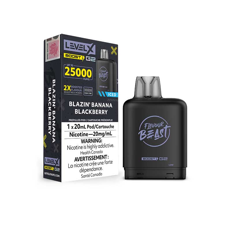 Level X Flavour Beast Boost G2 Pod - Blazin' Banana Blackberry - Bay Vape Canada