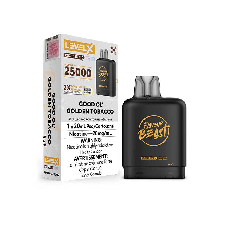 Level X Flavour Beast Boost G2 Pod - Good Ol' Golden Tobacco