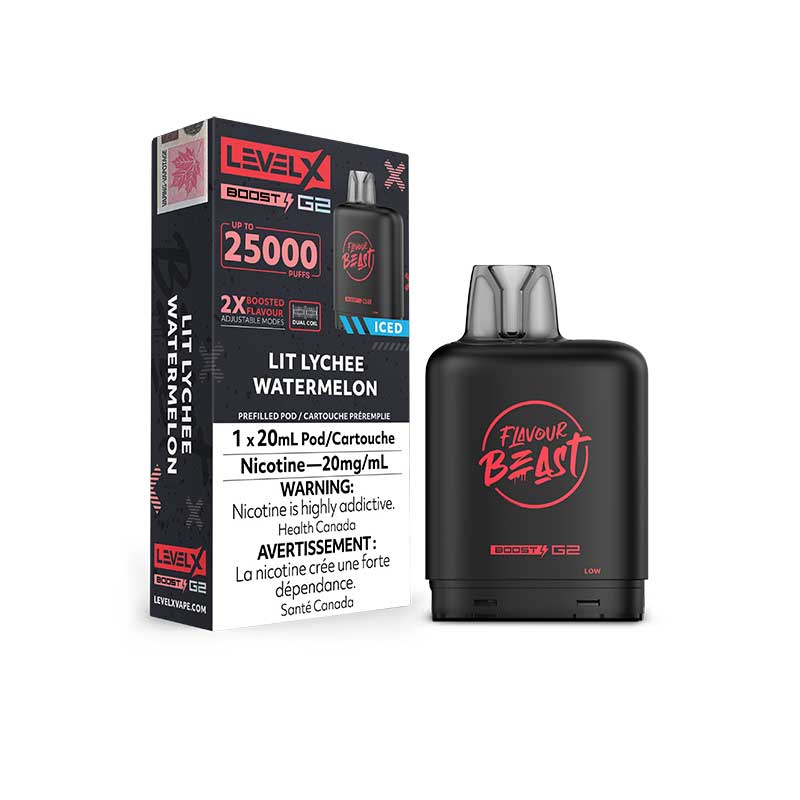 Level X Flavour Beast Boost G2 Pod - Lit Lychee Watermelon - Bay Vape Canada