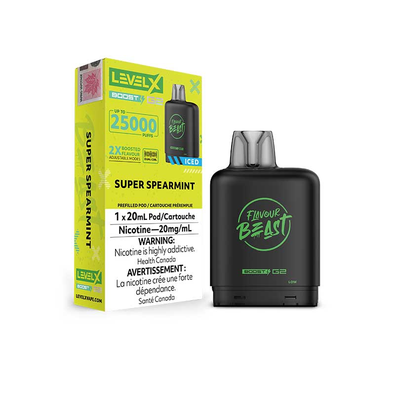 Level X Boost Pod 20mL - Flavour Beast - Super Spearmint (ON)